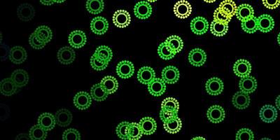 Dark green yellow vector texture with disease symbols