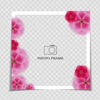 Holiday Background Photo Frame Template. Chinese New Year Concept for post in Social Network. Vector Illustration. EPS10