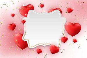 Valentine s Day Background Design. Template for advertising, web, social media and fashion ads. Horizontal poster, flyer, greeting card, header for website Vector Illustration eps10