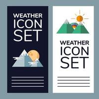 weather icon set frames vector design