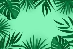 Fondo tropical de hoja de palma realista natural. ilustración vectorial eps10 vector