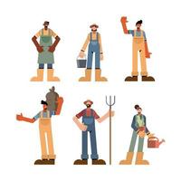 Farm people icon collection vector design