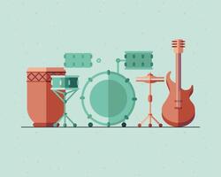 music instruments icon bundle vector design