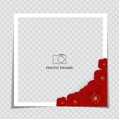 Holiday Background Photo Frame Template. Sarura, plum flower background for post in Social Network. Vector Illustration EPS10