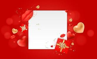 Valentine s Day Background Design. Template for advertising, web, social media and fashion ads. Poster, flyer, greeting card, header for website Vector Illustration EPS10