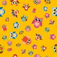 Cute Owl Pattern Seamless Background Vector Illustration EPS10