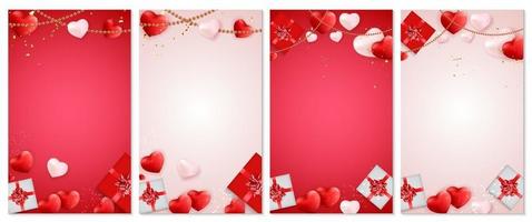 Valentine's Day Love and Feelings Weekend Sale Background Design. Template for advertising, web, social media and fashion ads. Vector Illustration. EPS10
