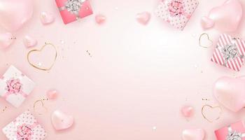 Valentine s Day Background Design. Template for advertising, web, social media and fashion ads. Horizontal poster, flyer, greeting card, header for website Vector Illustration EPS10