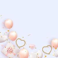 Valentine s Day Background Design. Template for advertising, web, social media and fashion ads. Poster, flyer, greeting card, header for website Vector Illustration EPS10