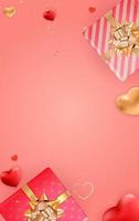 Valentine s Day Background Design. Template for advertising, web, social media and fashion ads. Poster, flyer, greeting card, header for website Vector Illustration EPS10