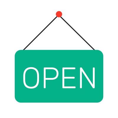Open Store Sign Flat Icon Vector Illustration