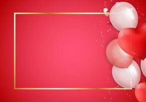 Love Valentines Day Background with Hearts. Vector Illustration