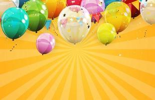 Abstract Holiday Background with Balloons. Can be used for advertisment, promotion and birthday card or invitation. Vector Illustration