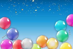 Holiday Background with Balloons. Can be used for advertisment, promotion and birthday card or invitation. Vector Illustration