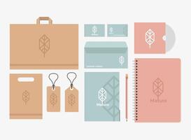 notebook and bundle of mockup set elements in white background vector