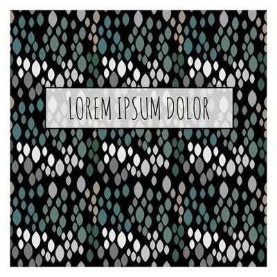 Abstract Snake Skin Pattern with Frame and Sample Text. Vector Illustration