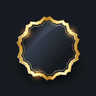 Golden Glossy Frame on Dark Background. Vector Illustration EPS10