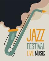 jazz festival poster with saxophone vector