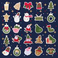 bundle of twenty five merry christmas icons vector