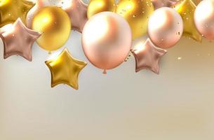 Abstract Holiday Background with Balloons. Can be used for advertisment, promotion and birthday card or invitation. Vector Illustration