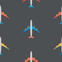 Airplane Seamless Pattern on Background Vector Illustration