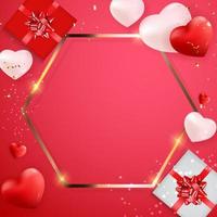 Love Valentines Day Background with Hearts. Vector Illustration