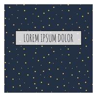 Abstract Night Star Pattern with Frame and Sample Text. Vector Illustration