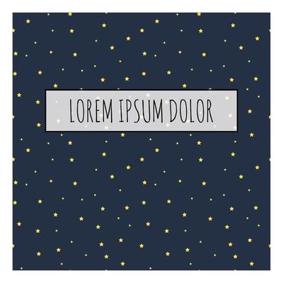 Abstract Night Star Pattern with Frame and Sample Text. Vector Illustration