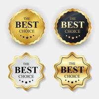 Gold Label The Best Choice Template. Vector Illustration