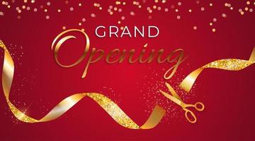 Grand Opening Card with Ribbon and Scissors Background 2449768