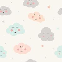 fondo de patrones sin fisuras con linda nube de niño. ilustración vectorial vector