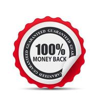 100 Money Back Label Template Sign. Vector Illustration