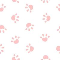 Animal Paw Seamless Pattern Simple Background. Vector Illustration