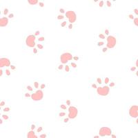 Animal Paw Seamless Pattern Simple Background. Vector Illustration