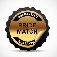 Price Match Guarantee Gold Label Sign Template Vector Illustratio