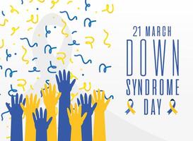 world down syndrome day hands up and confetti vector design