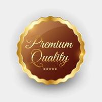 Premium Quality Golden Label Sign. Vector Illustration