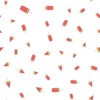 Watermelon Ice Cream Seamless Pattern Background Vector Illustration