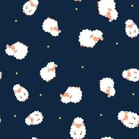 Animal seamless pattern background with sheep. Vector illustration EPS10