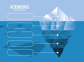 iceberg infographic with whale and penguins vector design