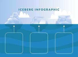 Infografía de tres iceberg con diseño vectorial de cuadrados vector