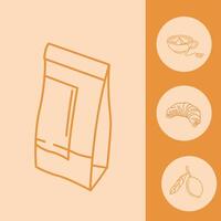 tea line style set icons vector design