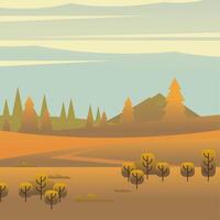 paisaje de árboles y pinos diseño vectorial vector