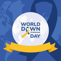 world down syndrome day with ribbon vector design