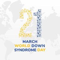 world down syndrome day 21 march with ribbons vector design