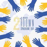 world down syndrome day hands vector design