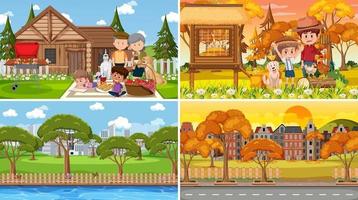 Different background scenes of nature in set vector