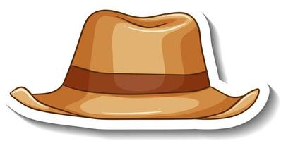 A sticker template with a panama hat isolated vector