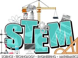 STEM education logo banner on white background vector