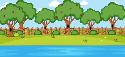 Empty scene with many trees in the park vector